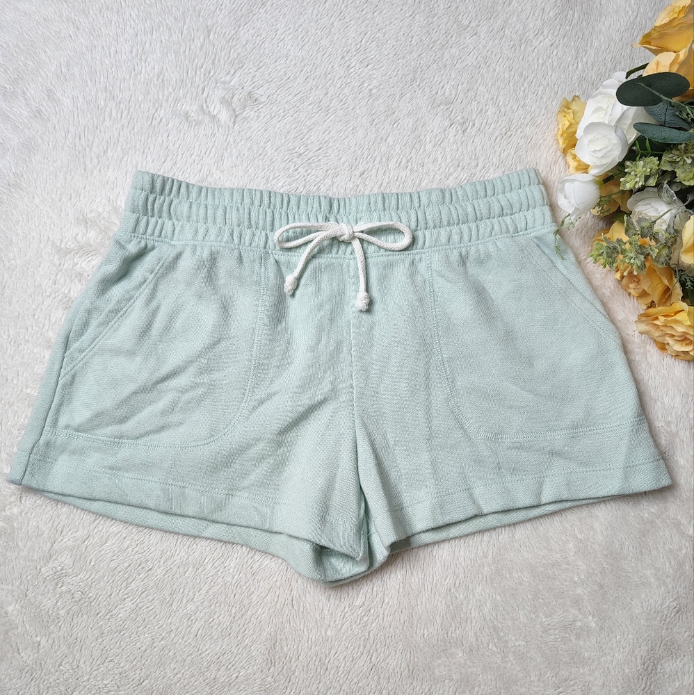 So Lounge Life Sage Green Adjustable Drawstring Shorts Size Small